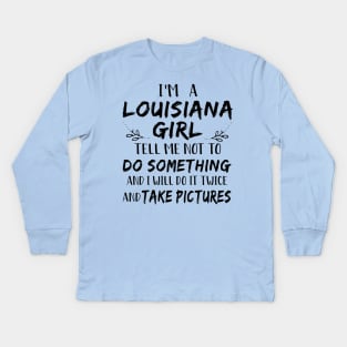 Louisiana Girl Kids Long Sleeve T-Shirt